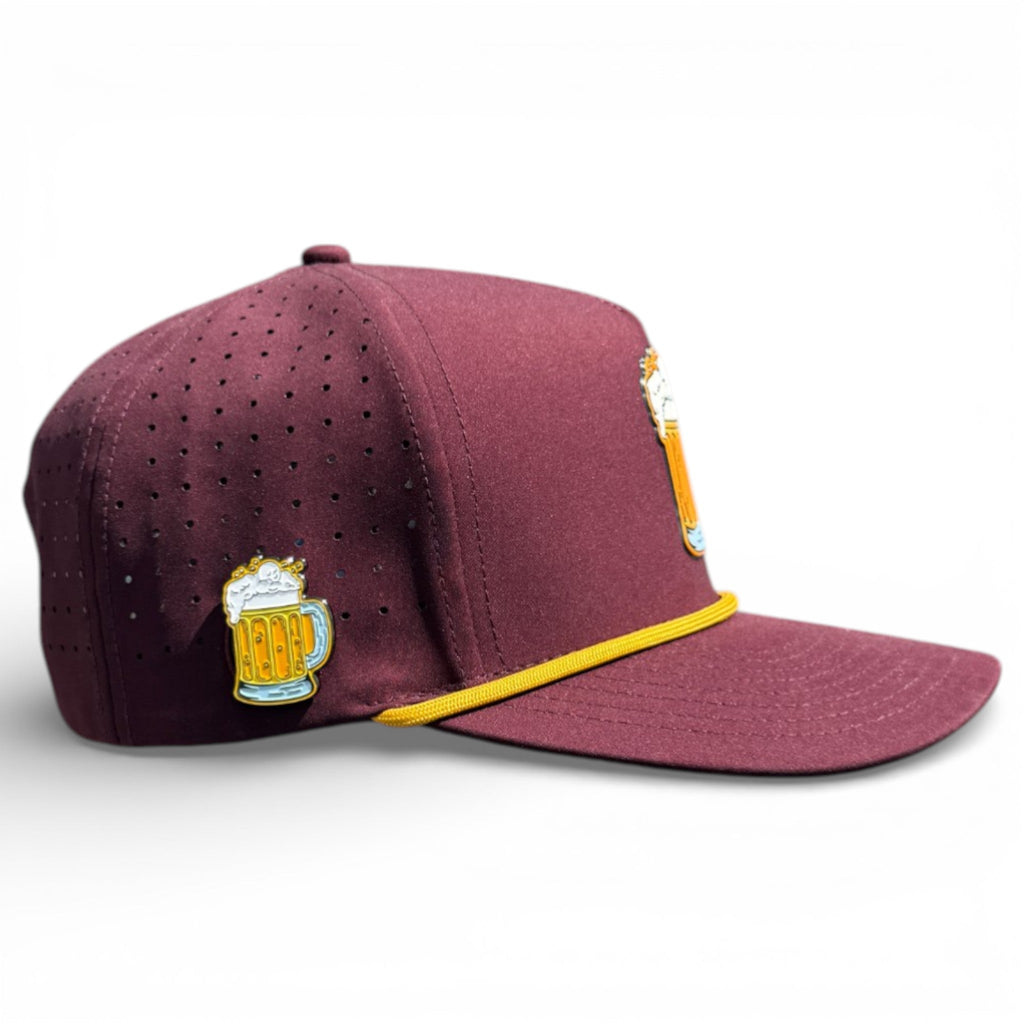 Cold One Golf Hat | Snapback Cap | Built-in Magnetic Ball Marker Holder + Marker Included | Adjustable | One Size - Black Girl Golf