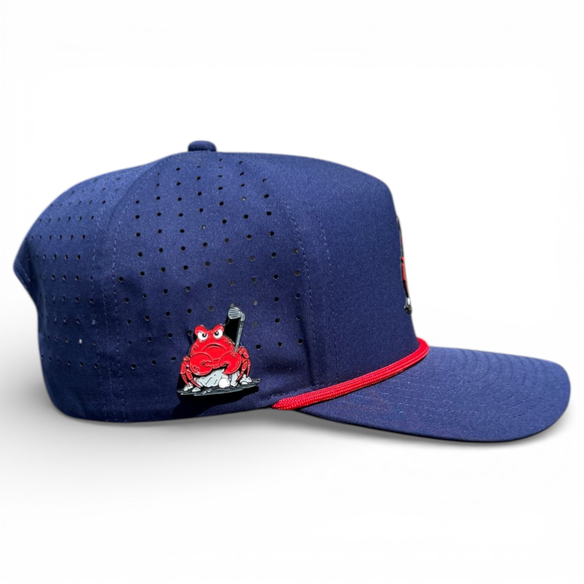 Crab Trap Golf Hat | Snapback Cap | Built - in Magnetic Ball Marker Holder + Marker Included | Adjustable | One Size - Black Girl Golf