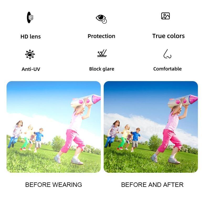 Cute Round Polarized Sunglasses for Kids Girls Boys UV400 Protection Fashionable & Children's Sunglasses New Cute Baby Round Frame & Colorful Sunshade Mirror For Kids - Black Girl Golf