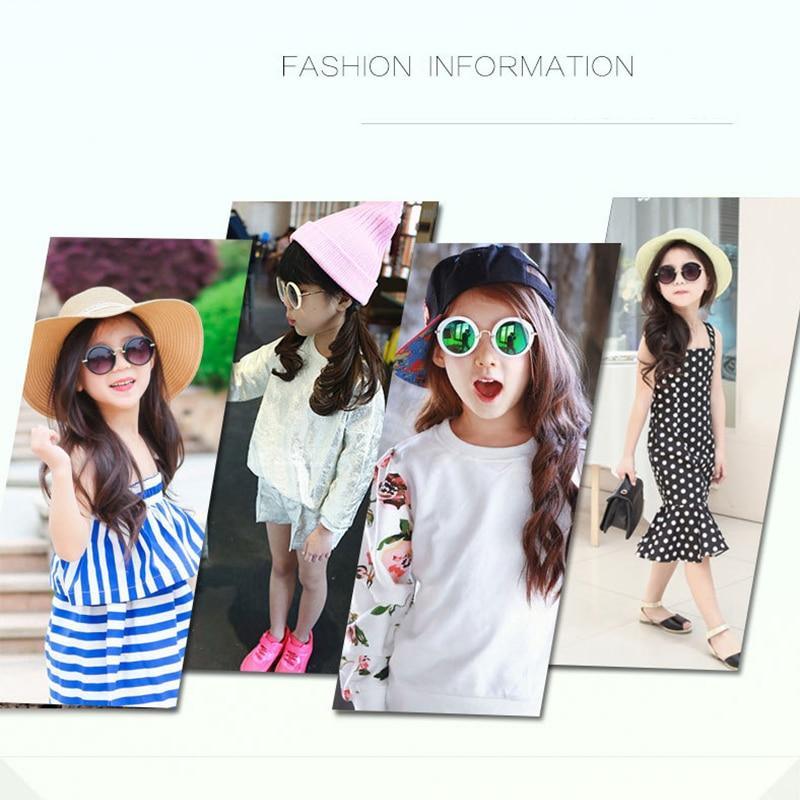 Cute Round Polarized Sunglasses for Kids Girls Boys UV400 Protection Fashionable & Children's Sunglasses New Cute Baby Round Frame & Colorful Sunshade Mirror For Kids - Black Girl Golf