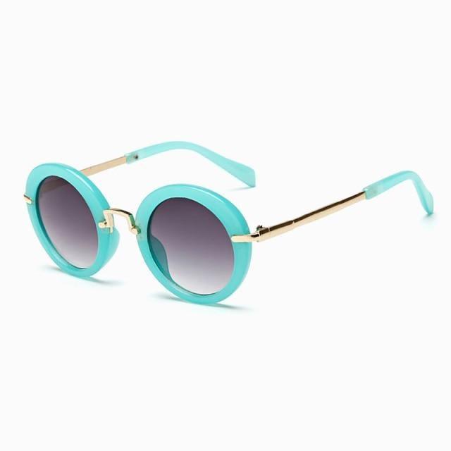 Cute Round Polarized Sunglasses for Kids Girls Boys UV400 Protection Fashionable & Children's Sunglasses New Cute Baby Round Frame & Colorful Sunshade Mirror For Kids - Black Girl Golf