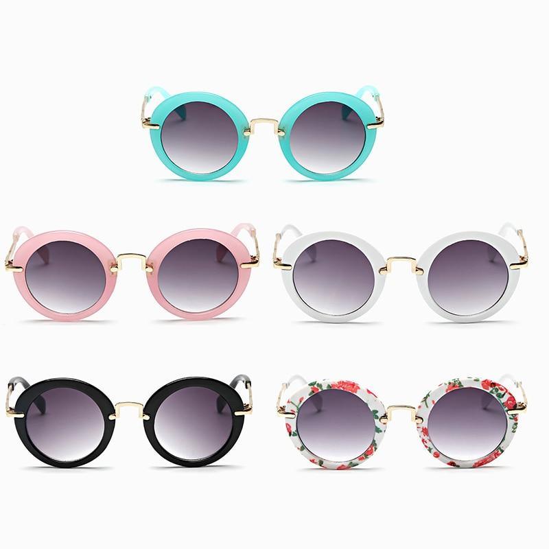 Cute Round Polarized Sunglasses for Kids Girls Boys UV400 Protection Fashionable & Children's Sunglasses New Cute Baby Round Frame & Colorful Sunshade Mirror For Kids - Black Girl Golf