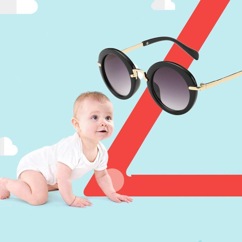 Cute Round Polarized Sunglasses for Kids Girls Boys UV400 Protection Fashionable & Children's Sunglasses New Cute Baby Round Frame & Colorful Sunshade Mirror For Kids - Black Girl Golf