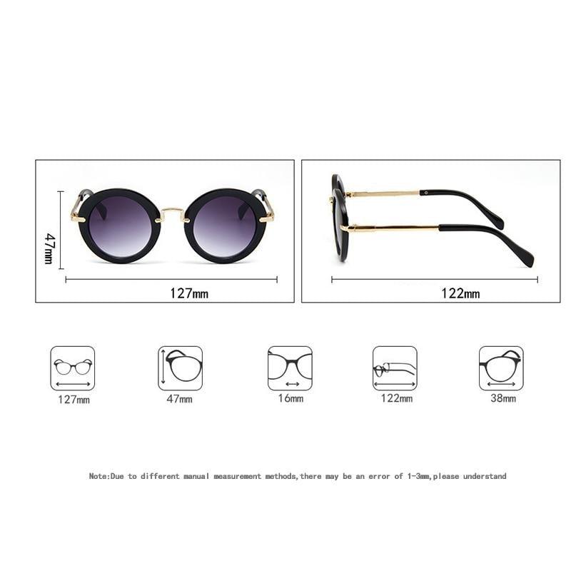 Cute Round Polarized Sunglasses for Kids Girls Boys UV400 Protection Fashionable & Children's Sunglasses New Cute Baby Round Frame & Colorful Sunshade Mirror For Kids - Black Girl Golf