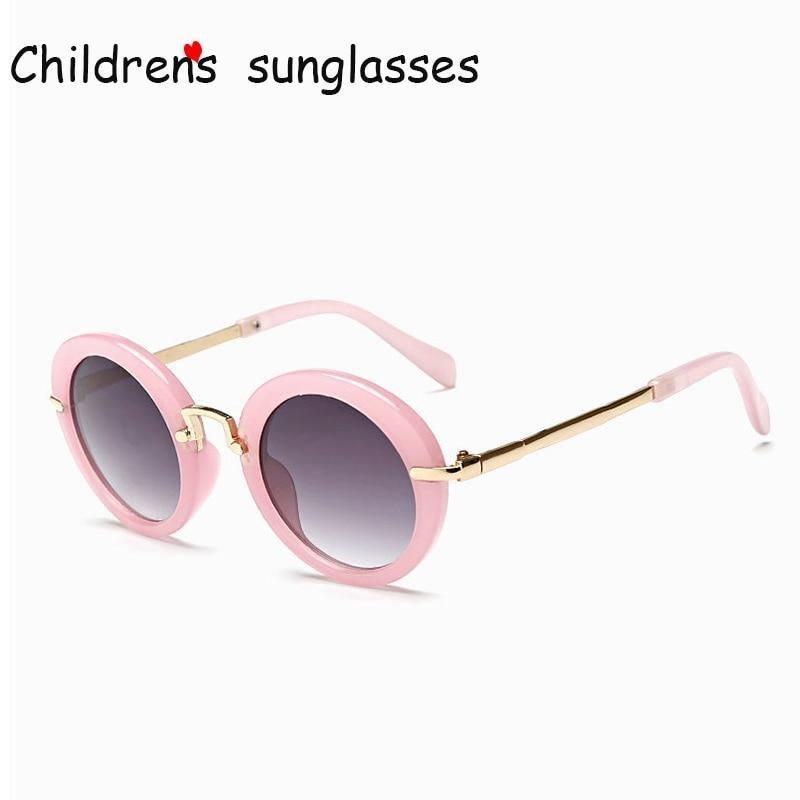 Cute Round Polarized Sunglasses for Kids Girls Boys UV400 Protection Fashionable & Children's Sunglasses New Cute Baby Round Frame & Colorful Sunshade Mirror For Kids - Black Girl Golf