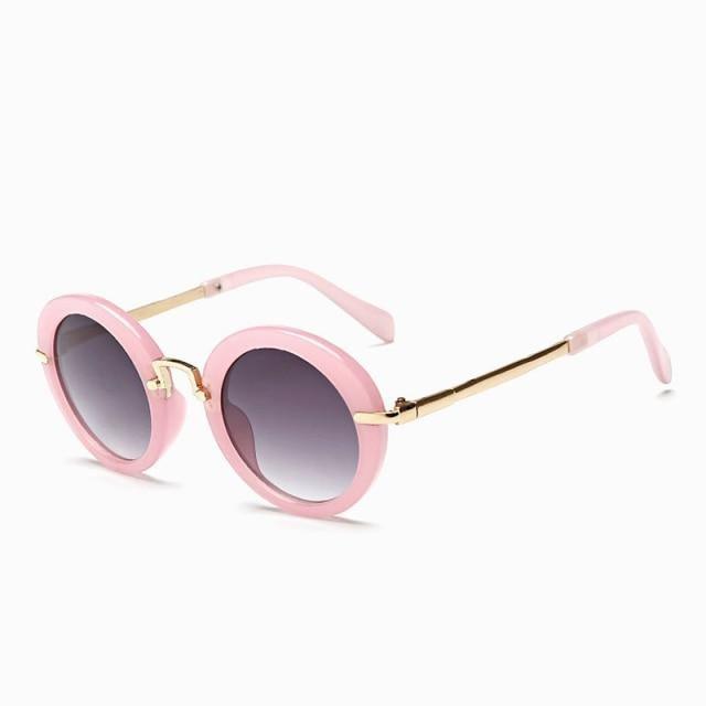 Cute Round Polarized Sunglasses for Kids Girls Boys UV400 Protection Fashionable & Children's Sunglasses New Cute Baby Round Frame & Colorful Sunshade Mirror For Kids - Black Girl Golf