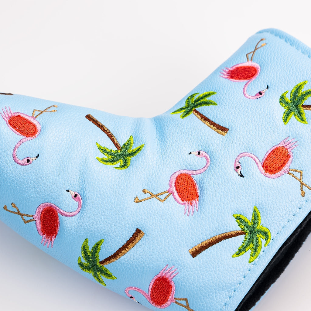 Dancing Flamingos - Blade Putter Cover - Black Girl Golf