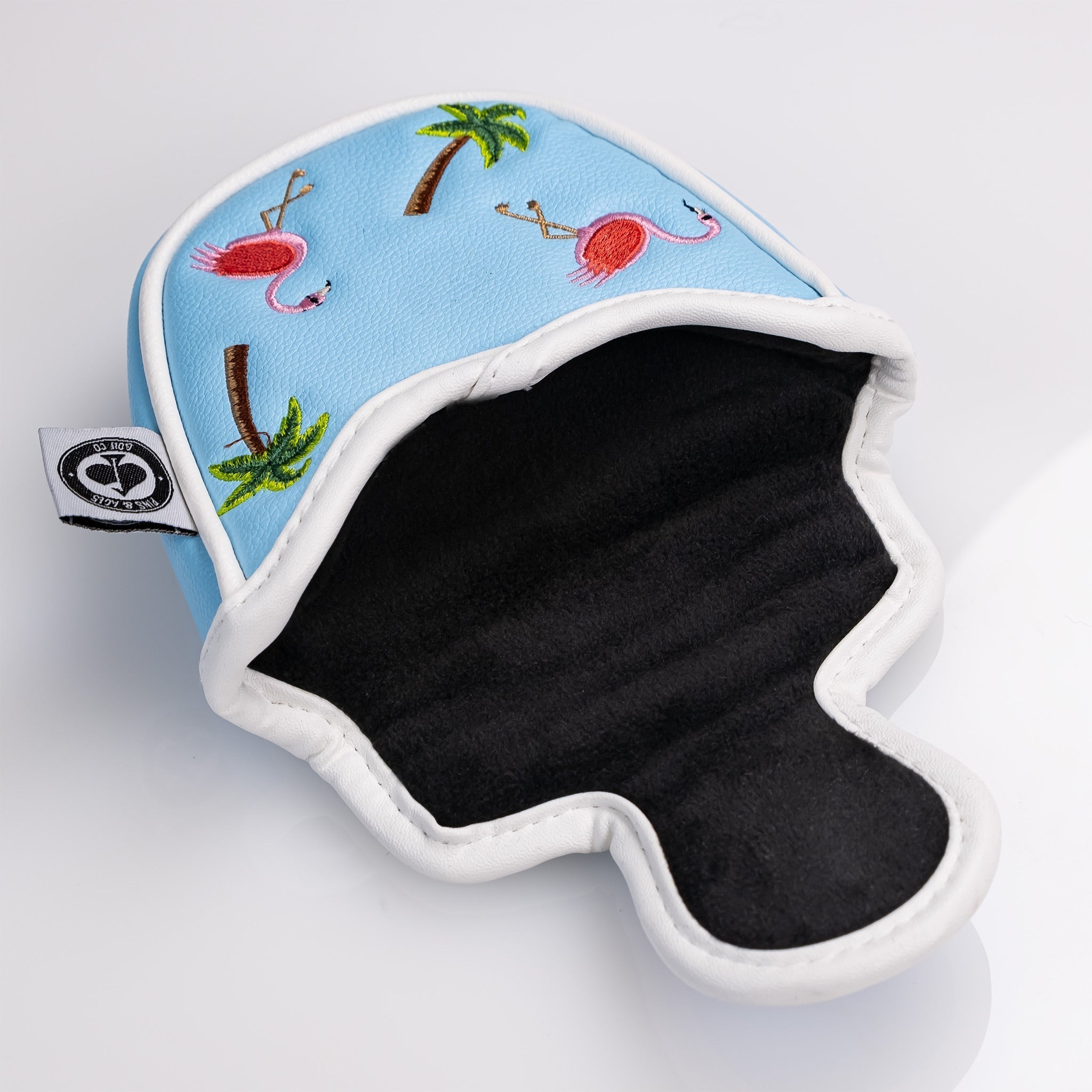 Dancing Flamingos - Mallet Putter Cover - Black Girl Golf