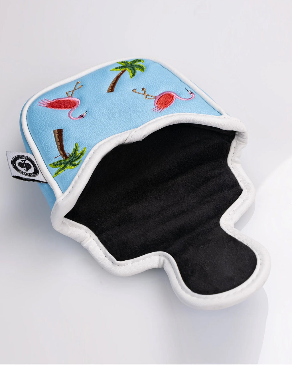 Dancing Flamingos - Mallet Putter Cover - Black Girl Golf