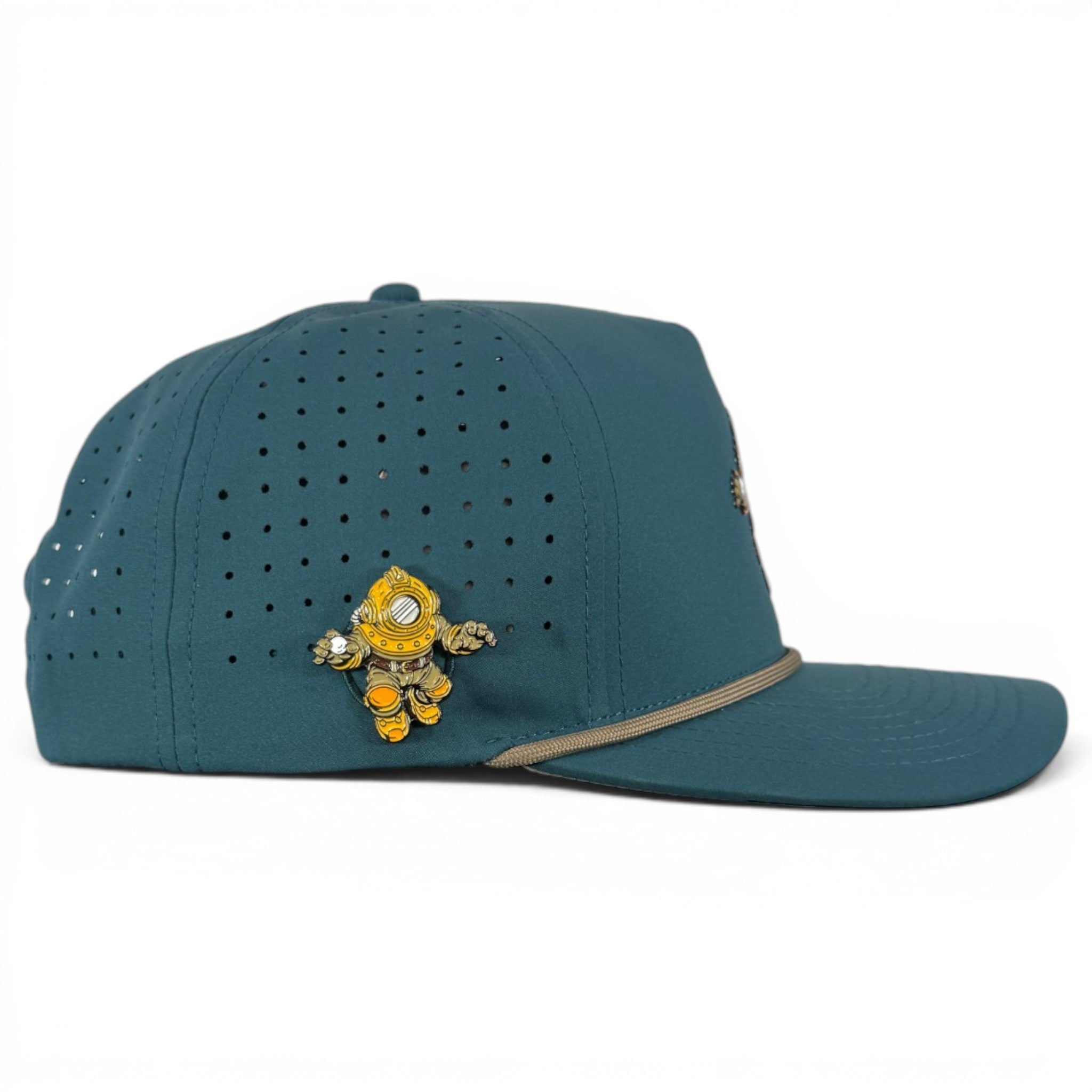 Deep Dive Golf Hat | Snapback Cap | Built-in Magnetic Ball Marker Holder + Marker Included | Adjustable Scuba Diver - Black Girl Golf