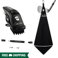 Deluxe Golf Club Cleaning Kit: Club Cleaner, Magnetic Towel & Groove Sharpener - Black Girl Golf