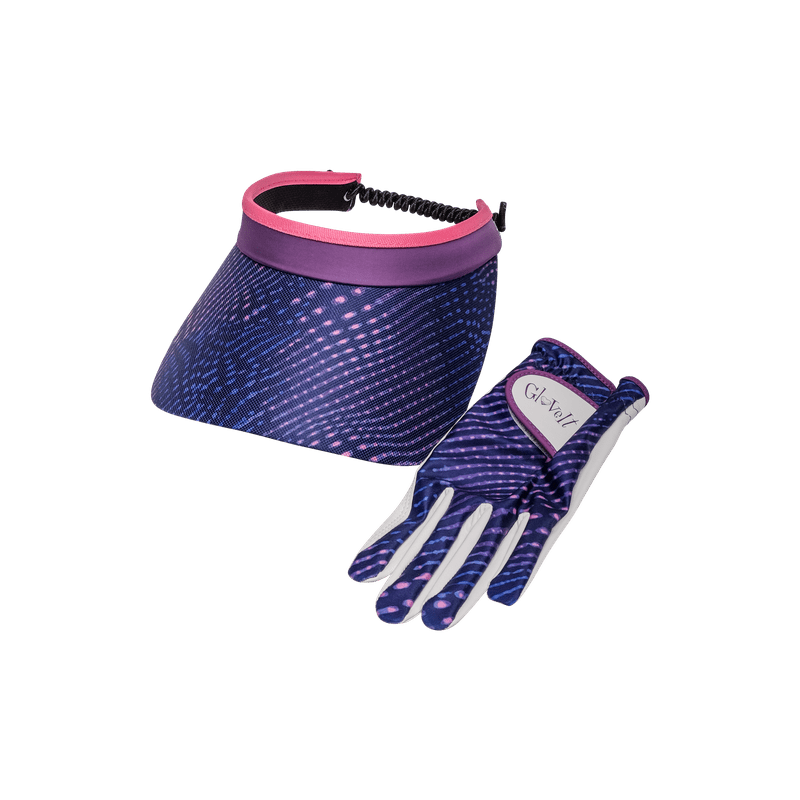 Digital Dusk Print And Solid Coil Visors - Black Girl Golf