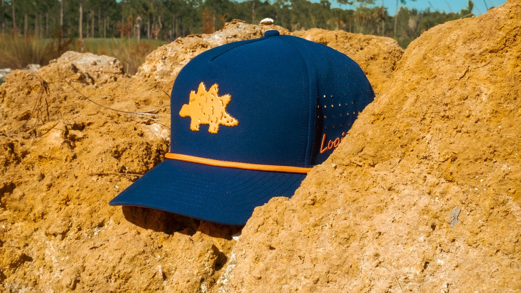 Dino Nugget Golf Hat | Snapback Cap | Built - in Magnetic Ball Marker Holder + Marker Included | Dinosaur Chicken | Adjustable - Black Girl Golf