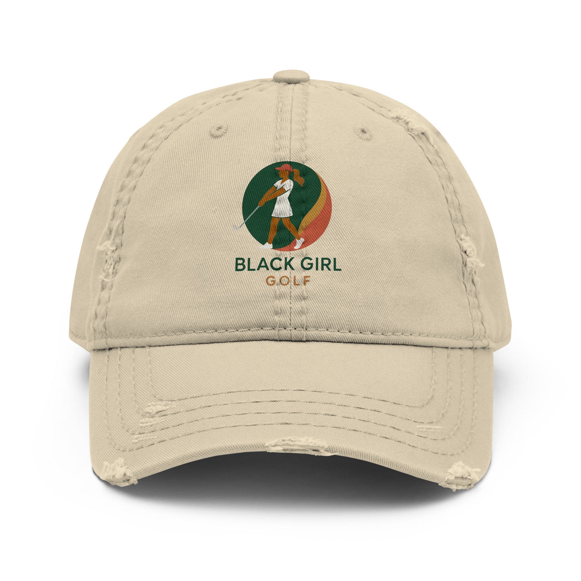 Distressed Dad Hat - Black Girl Golf