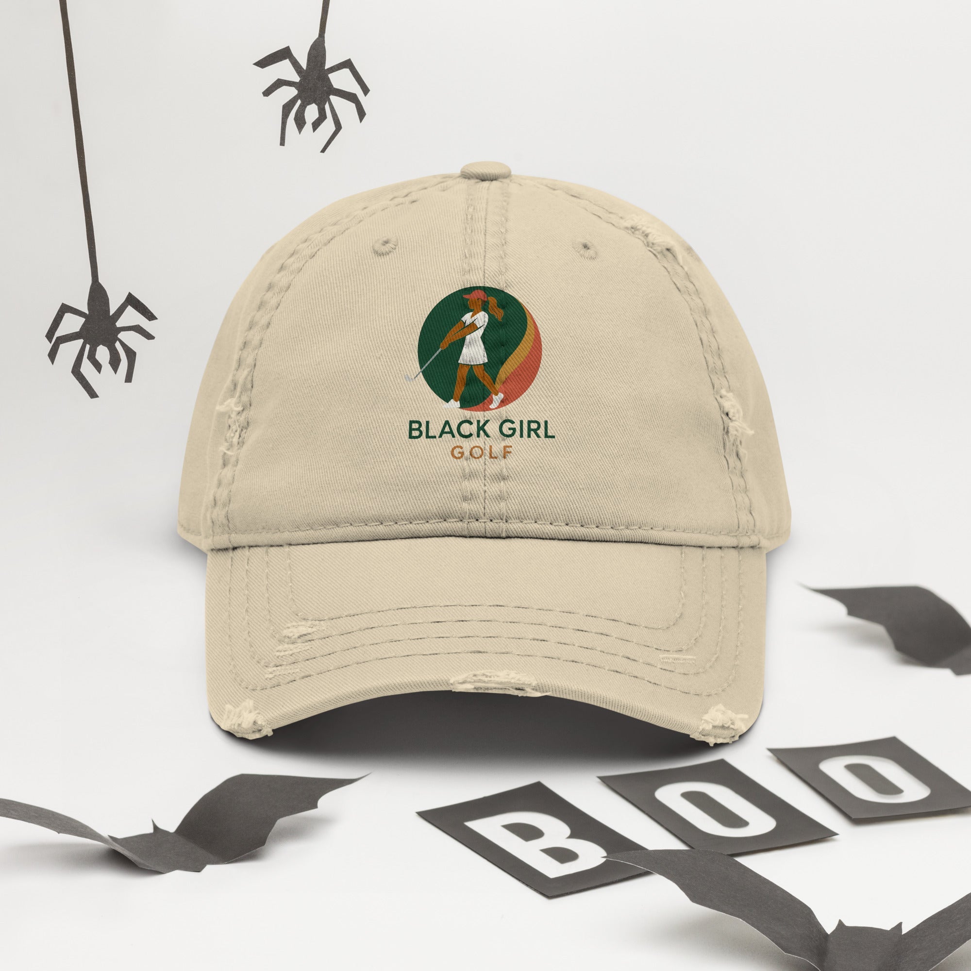 Distressed Dad Hat - Black Girl Golf