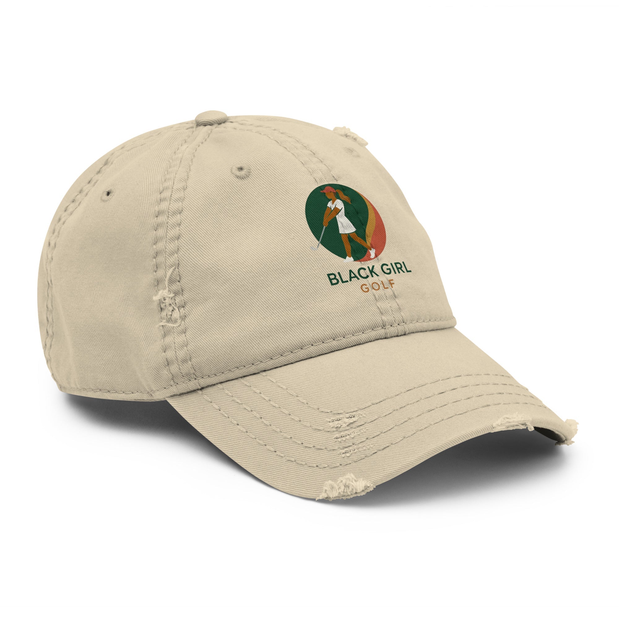 Distressed Dad Hat - Black Girl Golf