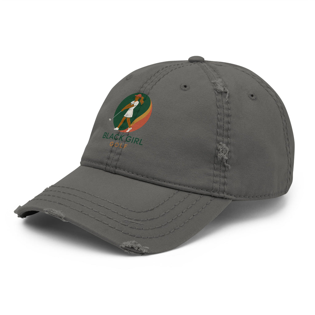 Distressed Dad Hat - Black Girl Golf