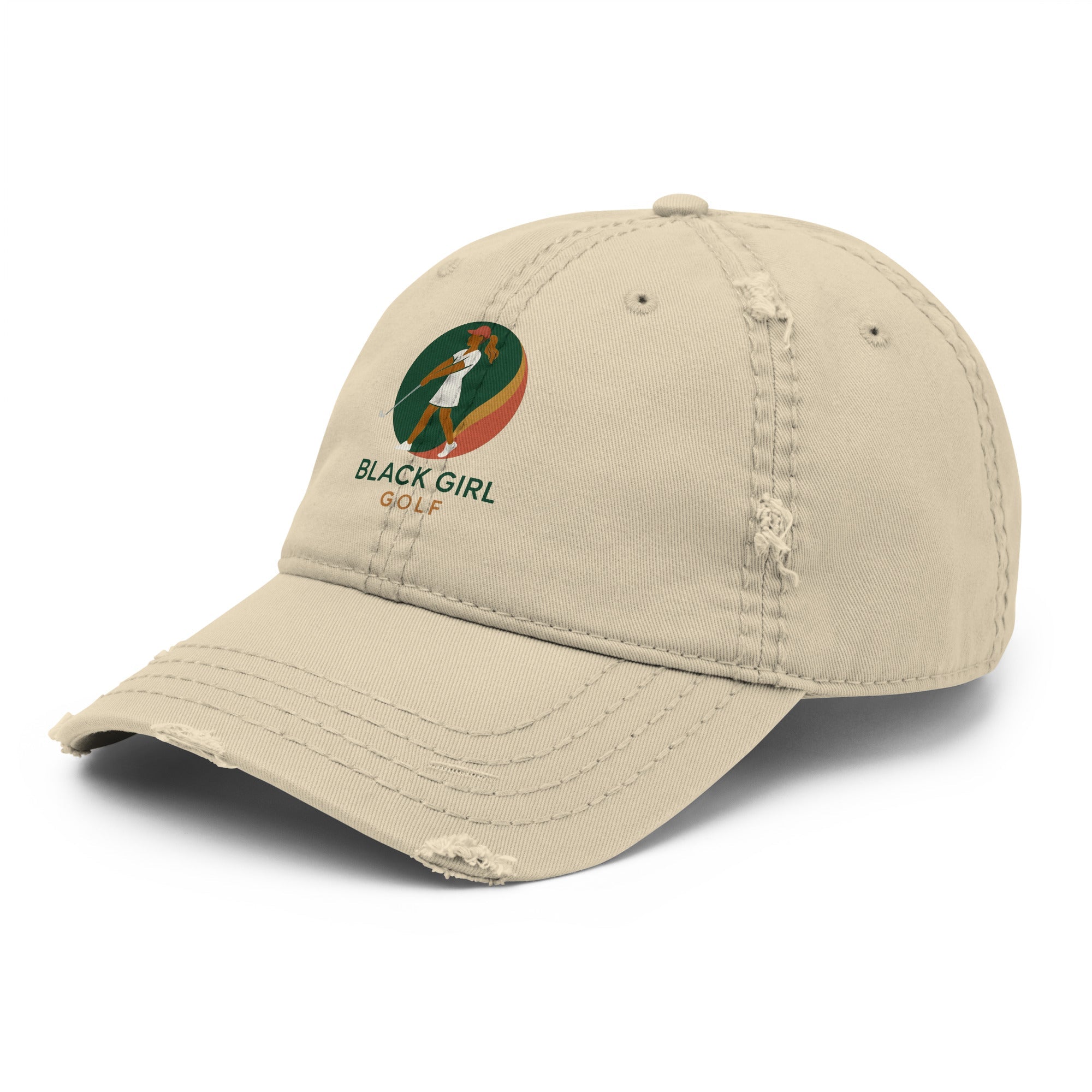 Distressed Dad Hat - Black Girl Golf