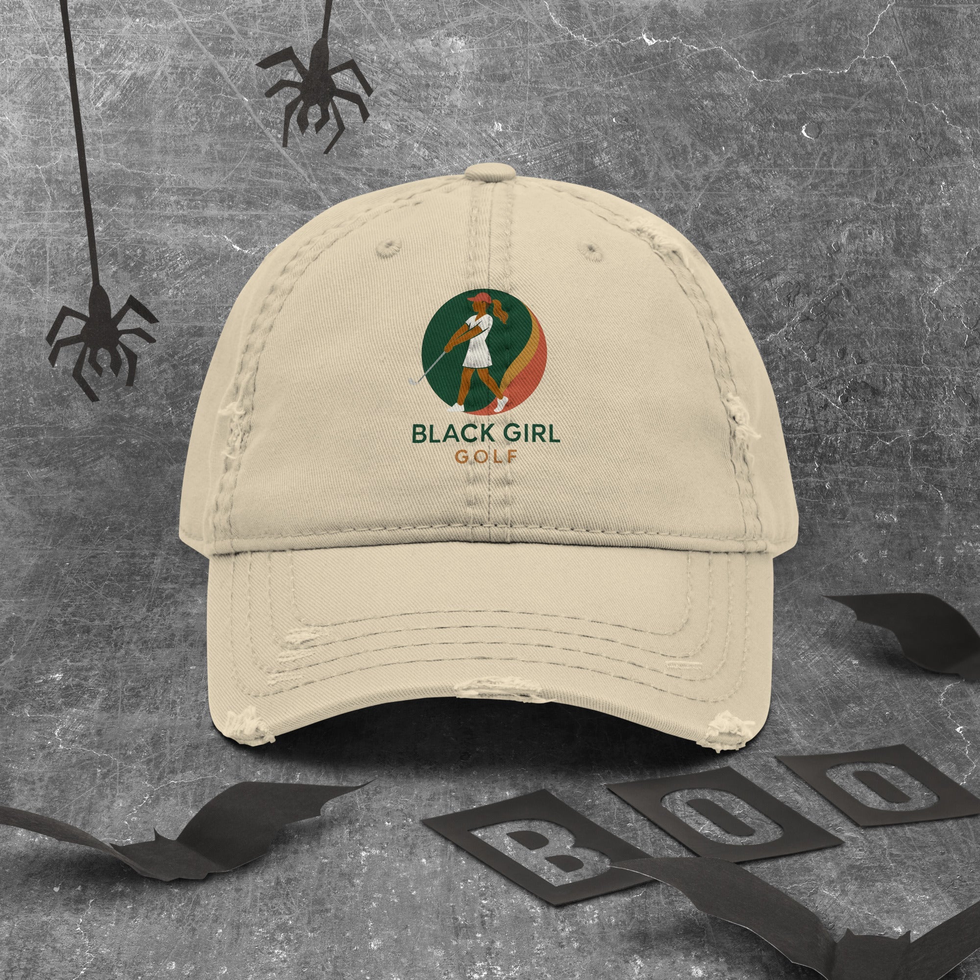 Distressed Dad Hat - Black Girl Golf