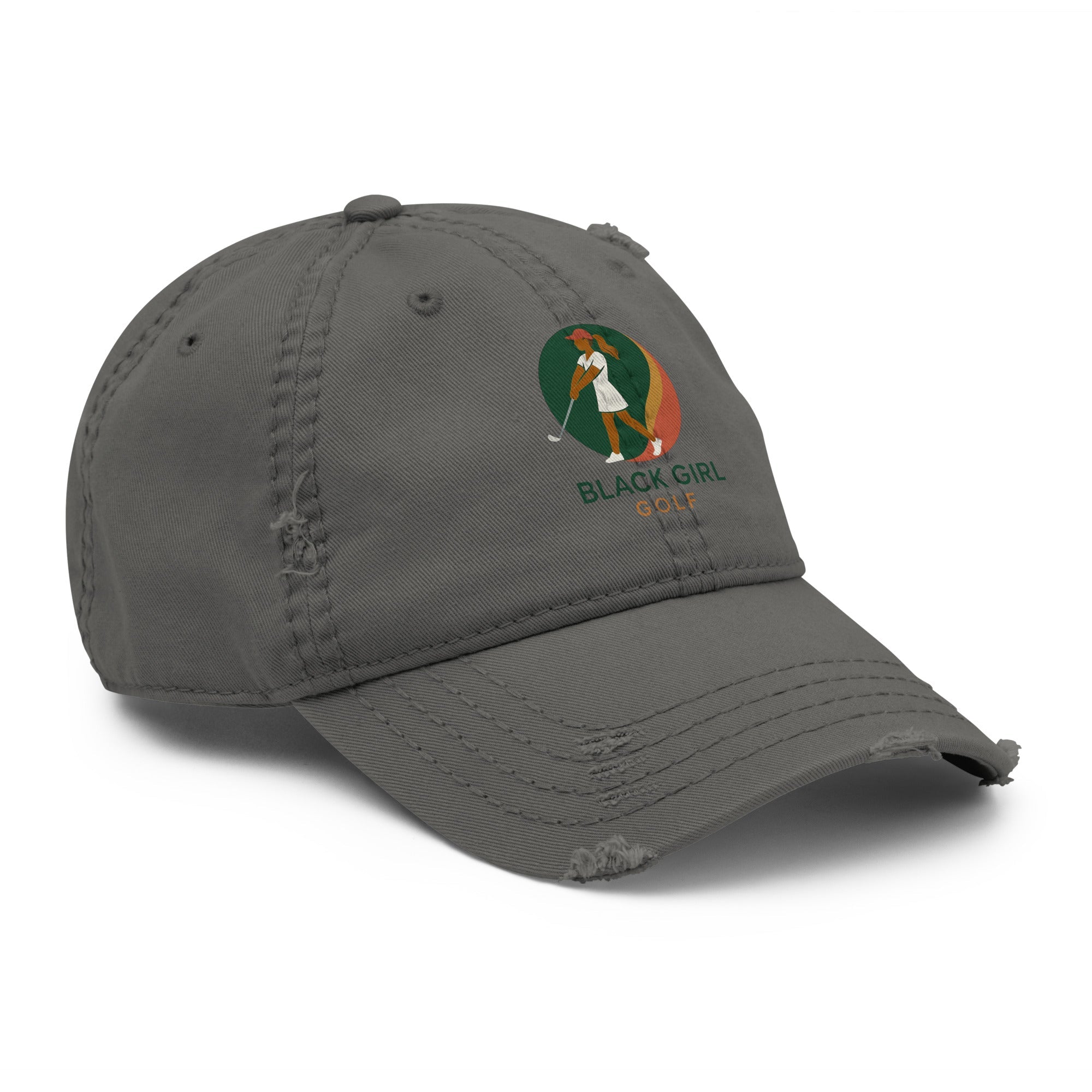 Distressed Dad Hat - Black Girl Golf