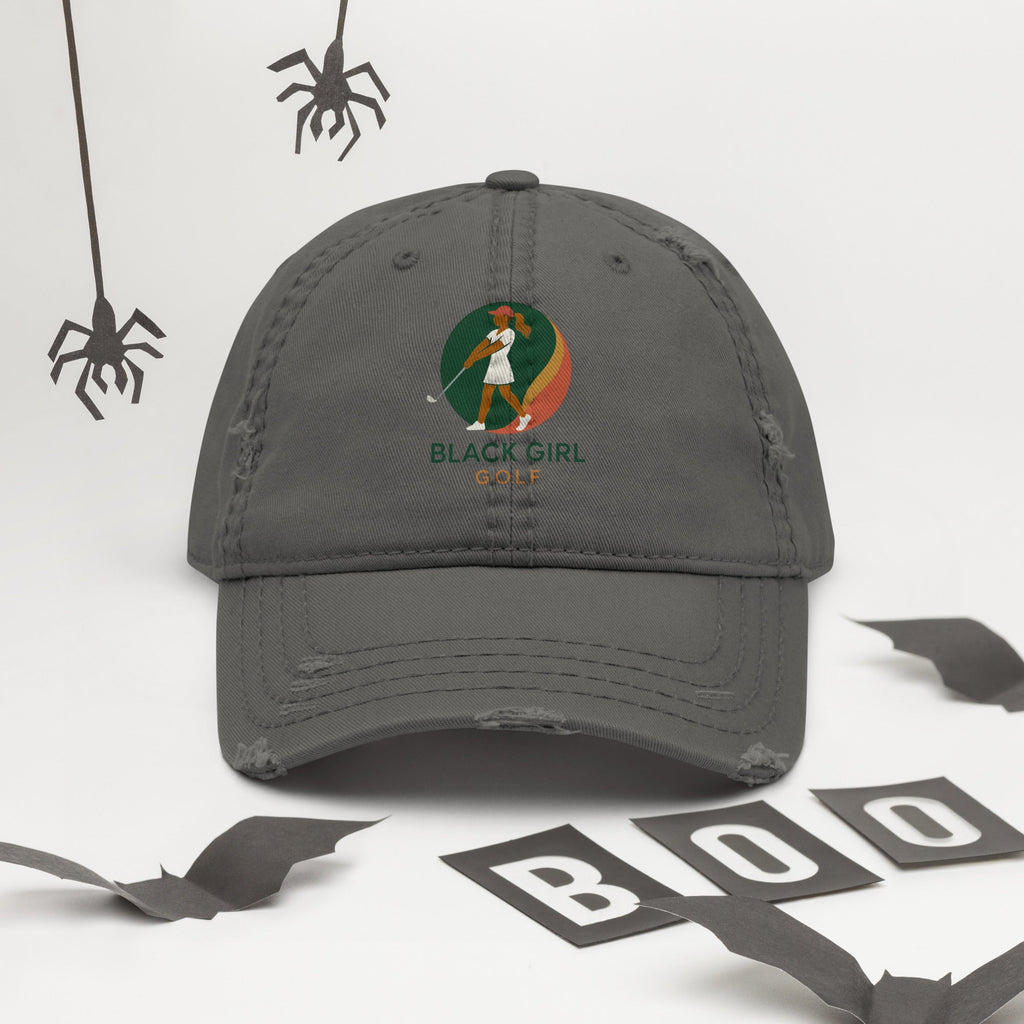 Distressed Dad Hat - Black Girl Golf