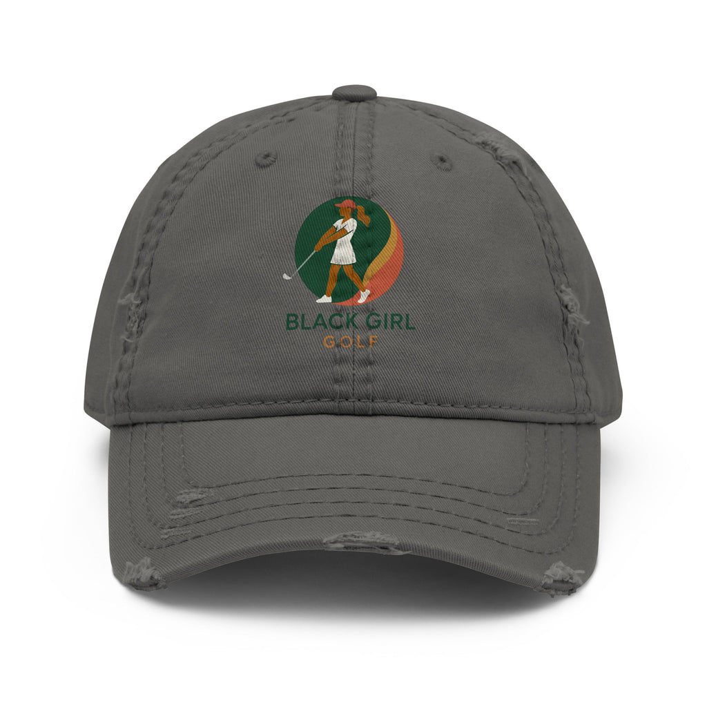 Distressed Dad Hat - Black Girl Golf
