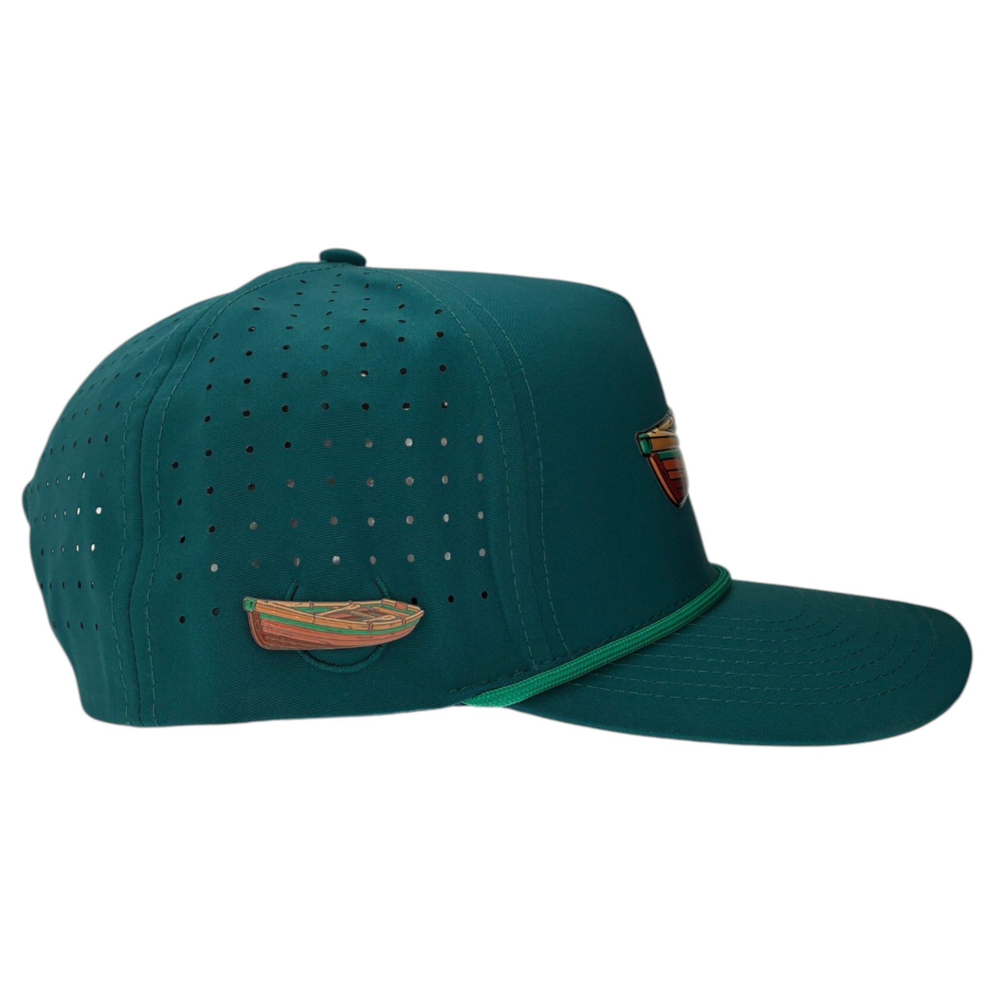 Driftwood Golf Hat | Snapback Cap | Built-in Magnetic Ball Marker Holder + Marker Included | Adjustable | Wood Boat Teal - Black Girl Golf
