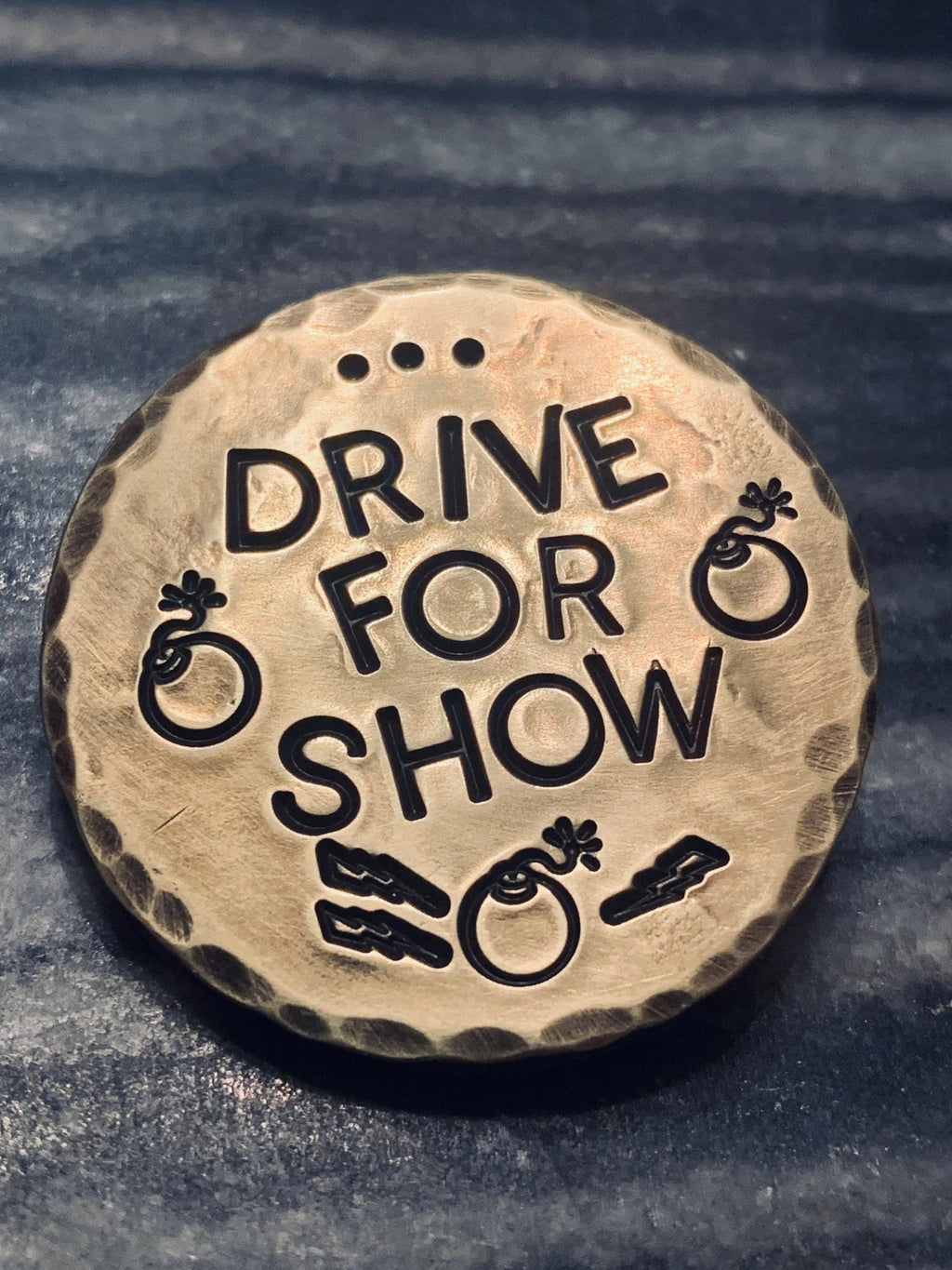 Drive for Show & Putt for Dough Brass Ball Marker - Black Girl Golf