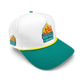 Dumpster Fire Golf Hat | Snapback Cap | Built - in Magnetic Ball Marker Holder + Marker Included | Adjustable | Trash Waste White, Teal - Black Girl Golf