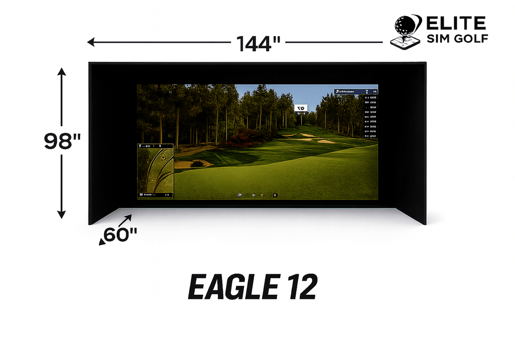 Eagle 12 Premium Golf Simulator Enclosure by Elite Sim Golf - Black Girl Golf