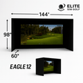 Eagle 12 Premium Golf Simulator Enclosure by Elite Sim Golf - Black Girl Golf