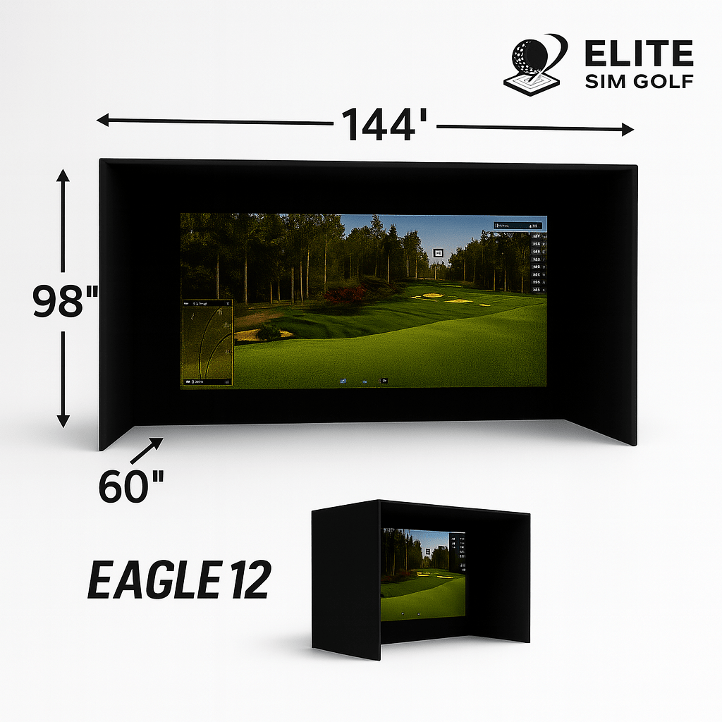 Eagle 12 Premium Golf Simulator Enclosure by Elite Sim Golf - Black Girl Golf