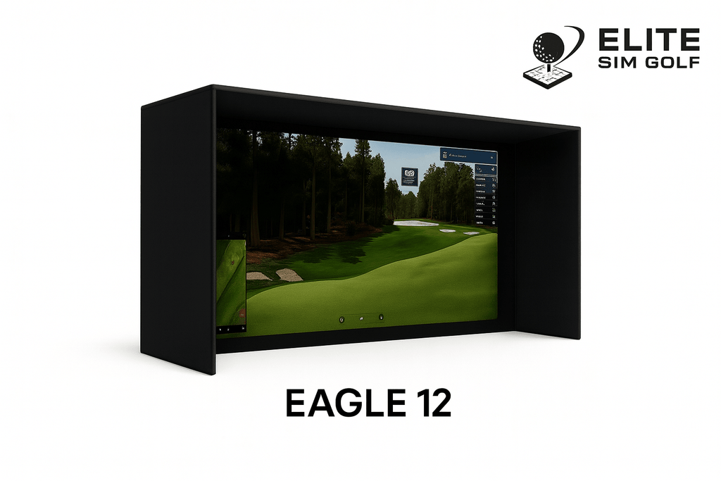 Eagle 12 Premium Golf Simulator Enclosure by Elite Sim Golf - Black Girl Golf