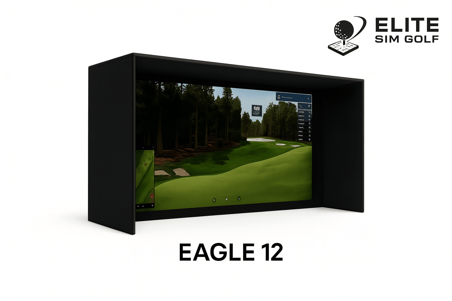 Eagle 12 Premium Golf Simulator Enclosure by Elite Sim Golf - Black Girl Golf