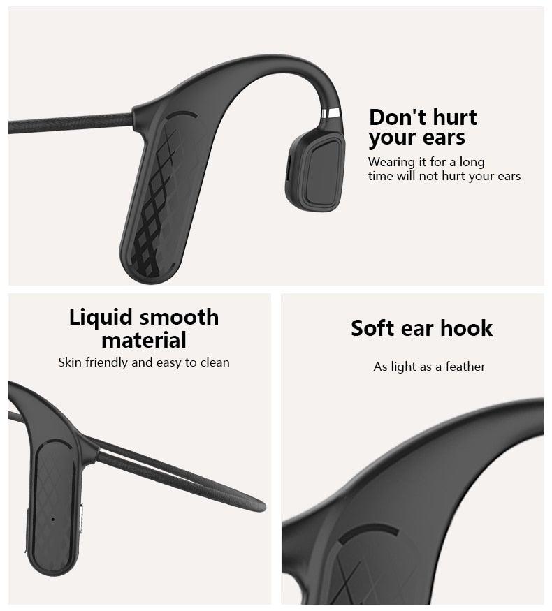 Elegant Black Headphones Wireless Earphones For Workouts And Running Bluetooth Headphones With Mic Grey Bluetooth 5.0 Bone Conduction Earphone Waterproof Sport Headphone Bluetooth Headsets Wireless Headphones Music Handsfree Design - Black Girl Golf