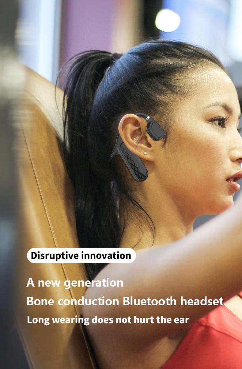 Elegant Black Headphones Wireless Earphones For Workouts And Running Bluetooth Headphones With Mic Grey Bluetooth 5.0 Bone Conduction Earphone Waterproof Sport Headphone Bluetooth Headsets Wireless Headphones Music Handsfree Design - Black Girl Golf