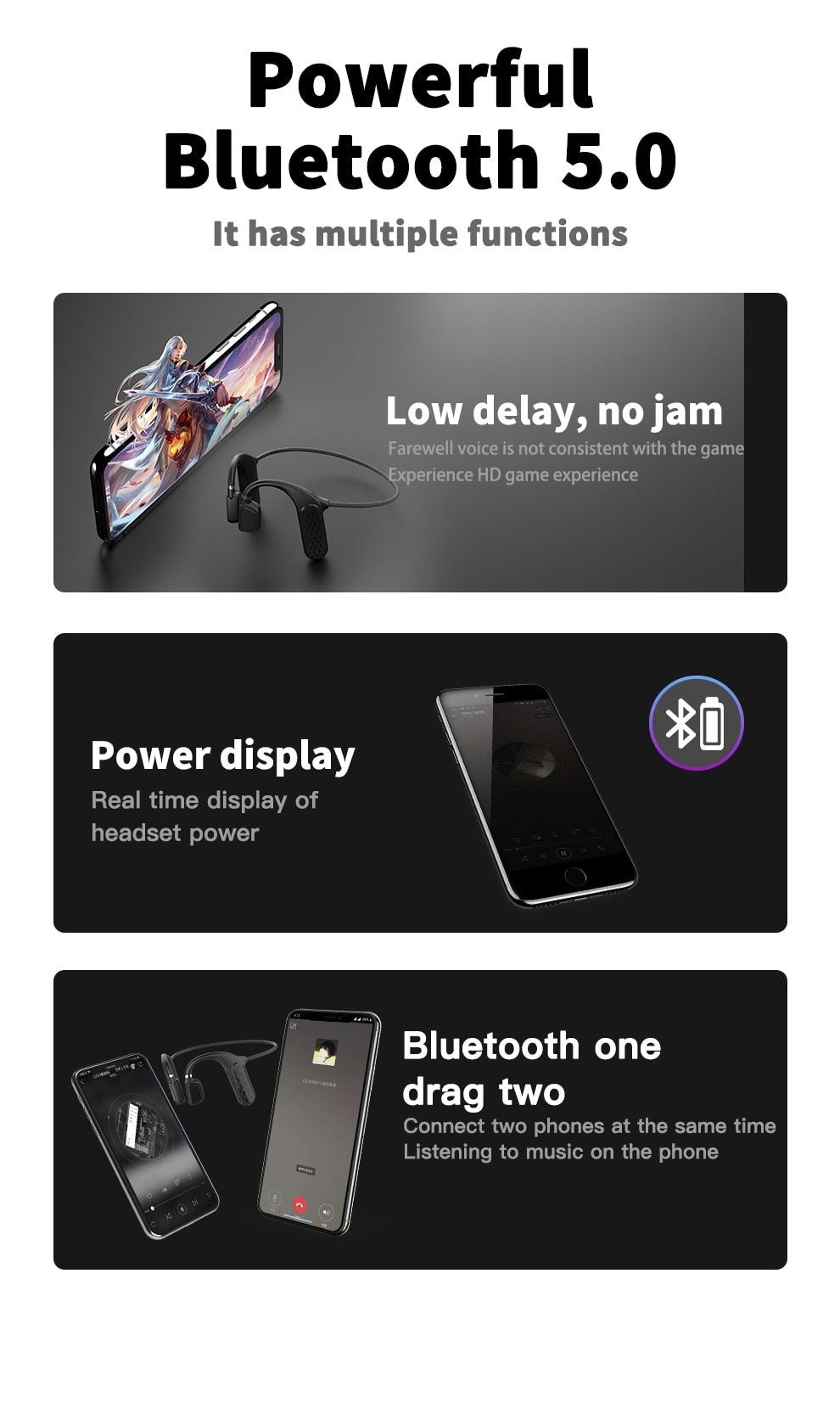 Elegant Black Headphones Wireless Earphones For Workouts And Running Bluetooth Headphones With Mic Grey Bluetooth 5.0 Bone Conduction Earphone Waterproof Sport Headphone Bluetooth Headsets Wireless Headphones Music Handsfree Design - Black Girl Golf