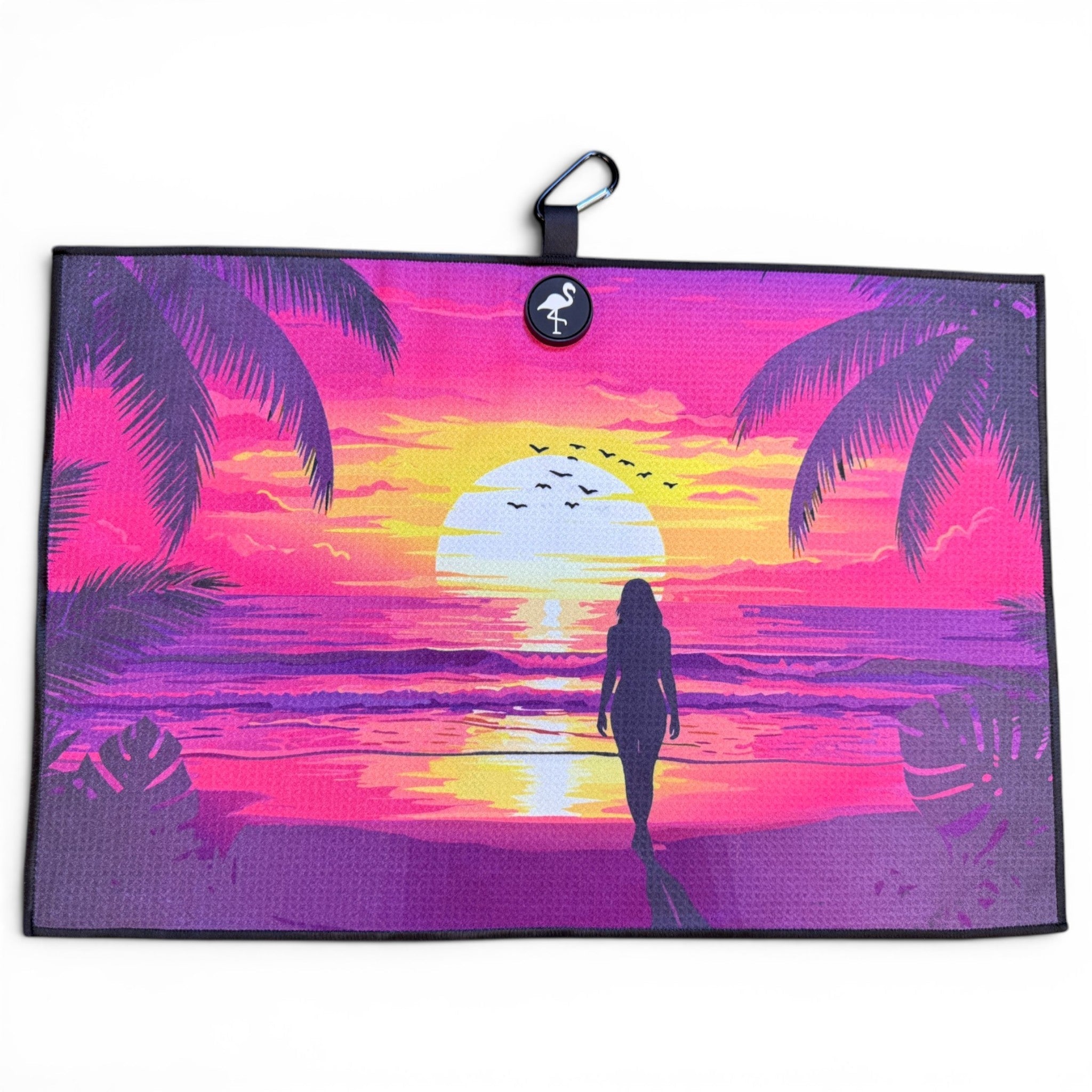 Endless Summer Golf Towel | 24” x 16” Microfiber Towel | Magnetic Clip & Carabiner | Premium Golf Accessory - Black Girl Golf