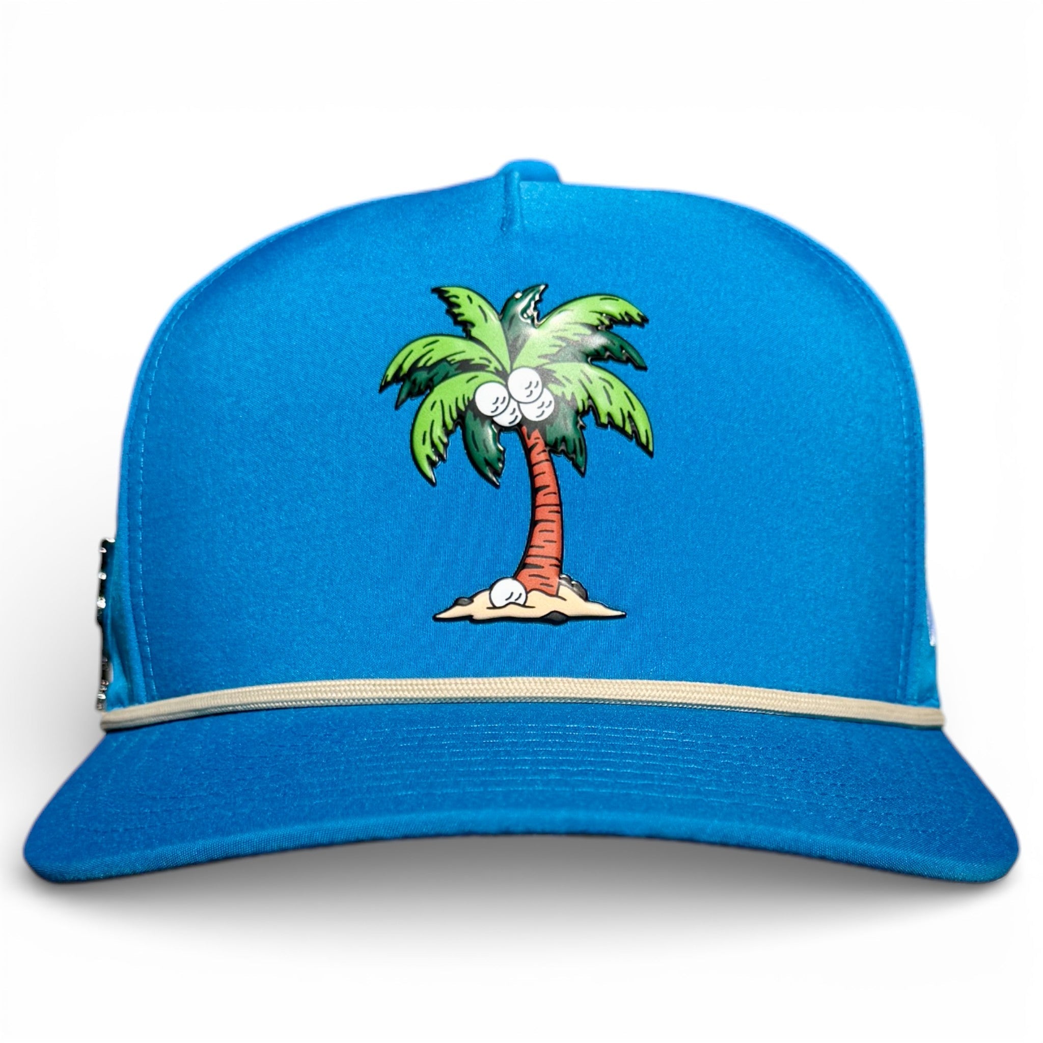 Fairway Palms Golf Hat | Snapback Cap | Built - in Magnetic Ball Marker Holder + Marker Included | Adjustable | One Size - Black Girl Golf