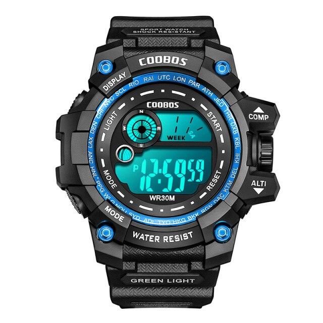 Fashion Luminous Children Watches For Boys Waterproof Electronic Silicone Strap Watch Fashion Sport Led Digital Wrist Watch Kids Sports Watch Waterproof Boys Multi-Function Digital Wristwatch - Black Girl Golf