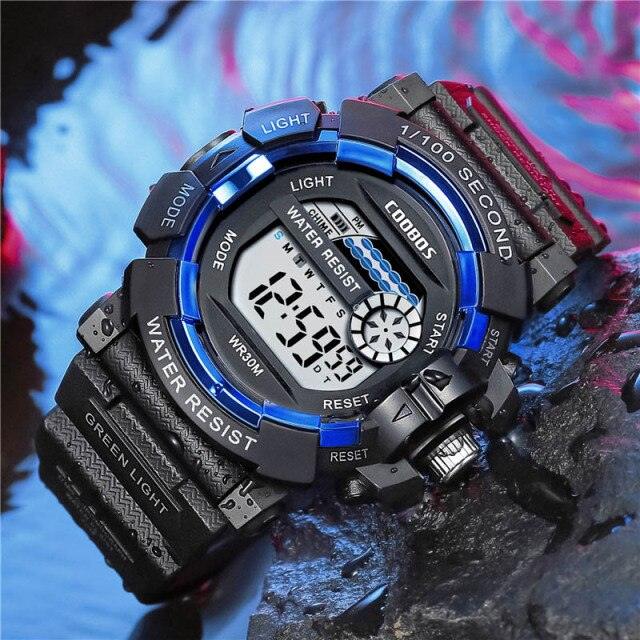 Fashion Luminous Children Watches For Boys Waterproof Electronic Silicone Strap Watch Fashion Sport Led Digital Wrist Watch Kids Sports Watch Waterproof Boys Multi-Function Digital Wristwatch - Black Girl Golf