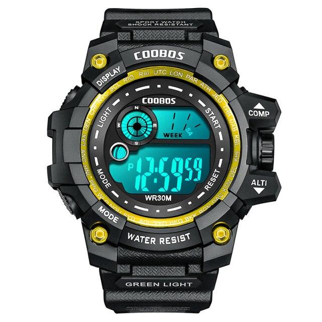 Fashion Luminous Children Watches For Boys Waterproof Electronic Silicone Strap Watch Fashion Sport Led Digital Wrist Watch Kids Sports Watch Waterproof Boys Multi-Function Digital Wristwatch - Black Girl Golf