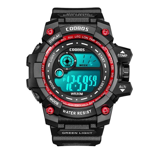 Fashion Luminous Children Watches For Boys Waterproof Electronic Silicone Strap Watch Fashion Sport Led Digital Wrist Watch Kids Sports Watch Waterproof Boys Multi-Function Digital Wristwatch - Black Girl Golf