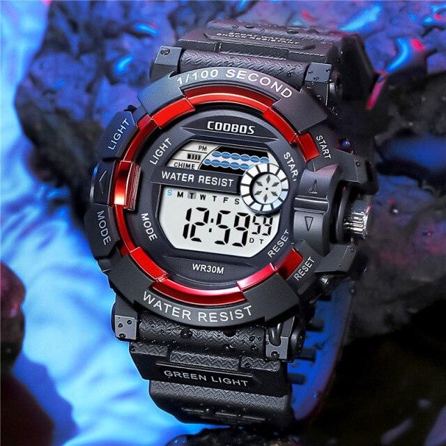 Fashion Luminous Children Watches For Boys Waterproof Electronic Silicone Strap Watch Fashion Sport Led Digital Wrist Watch Kids Sports Watch Waterproof Boys Multi-Function Digital Wristwatch - Black Girl Golf