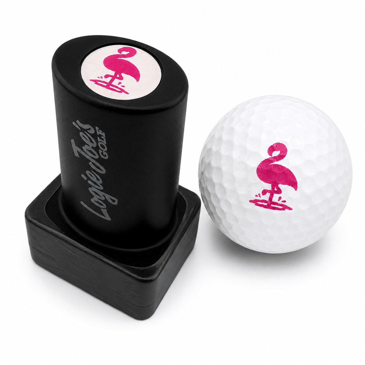 Flamingo Golf Ball Stamp | Quick - Dry Ink Stamper | Easy Ball Identification | Fun Golf Gift - Black Girl Golf