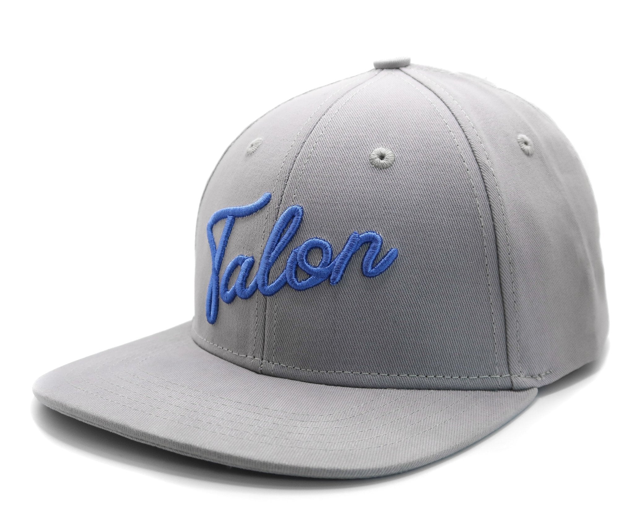 Flat Brim Hat - Grey w/ Royal Script - Black Girl Golf