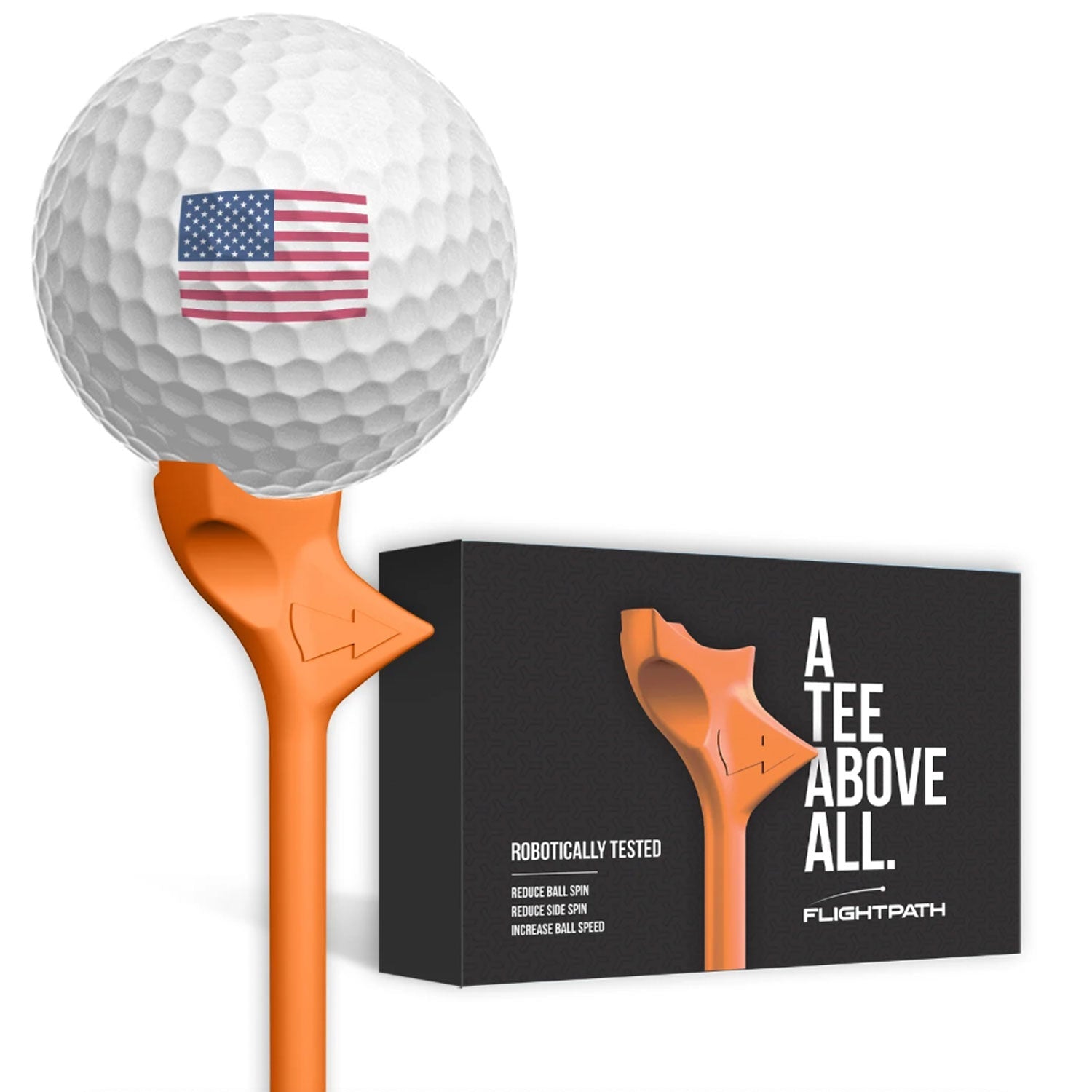 FlightPath Orange Golf Tees Pack of 8 - Black Girl Golf