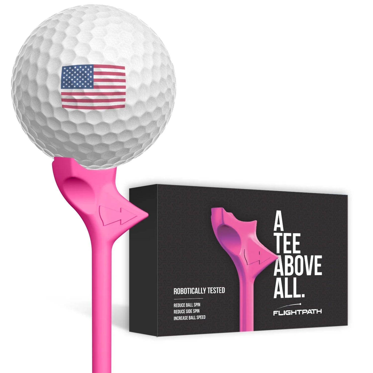 FlightPath Pink Golf Tees Pack of 8 - Black Girl Golf