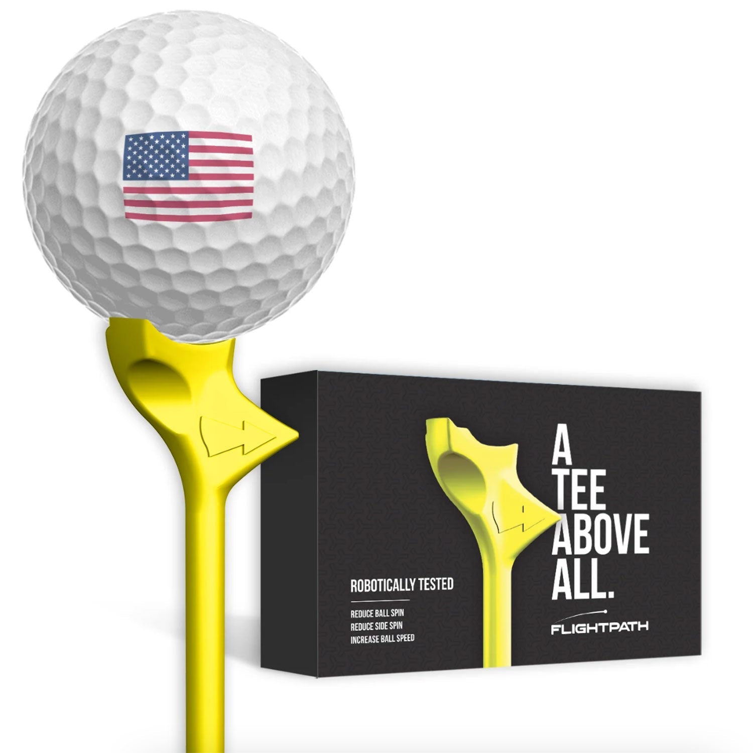 FlightPath Yellow Golf Tees Pack of 8 - Black Girl Golf
