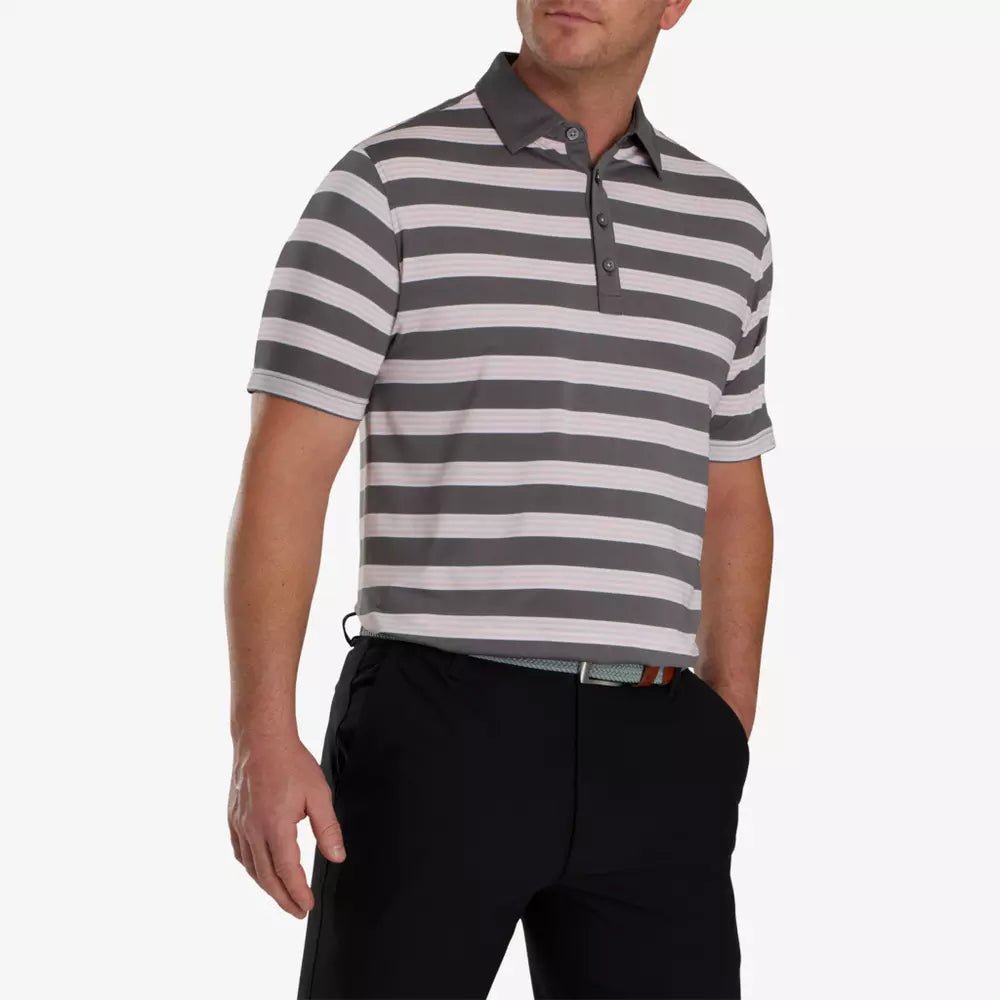 FootJoy Multi Pinstripe Lisle Polo - Black Girl Golf